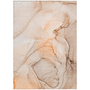 Homeroots 9' X 12' Gray And Orange Abstract Washable Non Skid Indoor Outdoor Area Rug Orange Polyester 559395