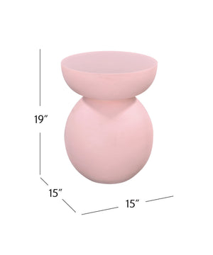 Basset Mirror Eden Accent Table - Modern Blush Faux Plaster Design For Chic Contemporary Home Decor Style Pink Wood ,Plaster 5594-lr-223