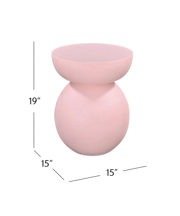 Basset Mirror Eden Accent Table - Modern Blush Faux Plaster Design For Chic Contemporary Home Decor Style Pink Wood ,Plaster 5594-lr-223