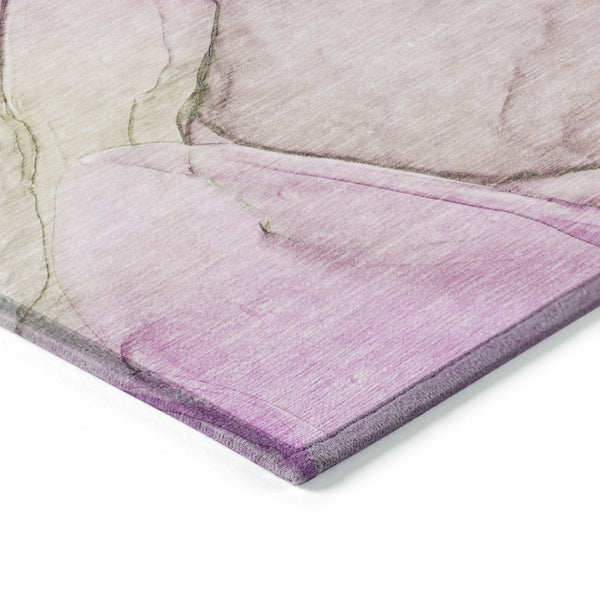 Homeroots 9' X 12' Pink Abstract Washable Non Skid Indoor Outdoor Area Rug Pink Polyester 559404
