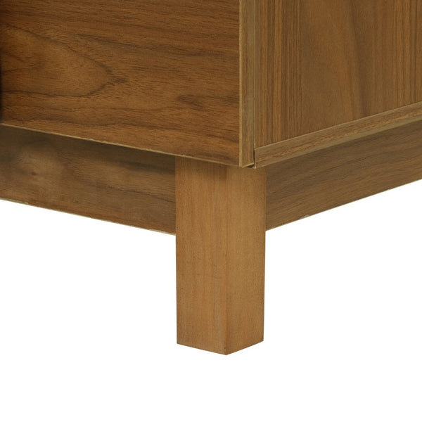 English Elm Modern Fluted 6 Drawer Dresser with Solid Wood Legs Japandi Chest for Bedroom Brown N739S0000013N