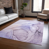 Homeroots 8' X 10' Gray And Purple Abstract Washable Non Skid Indoor Outdoor Area Rug Purple Polyester 559412