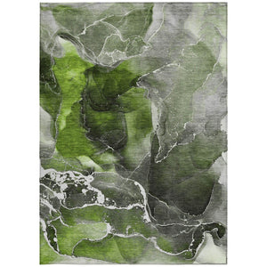 HomeRoots 5' Abstract Area Rug in Ivory, Blue & Gray - Machine Washable, Non-Skid, Indoor & Outdoor Use 10' X 14' 559459