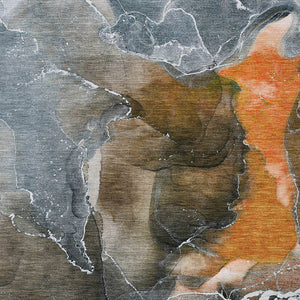 Homeroots 3' X 5' Orange Abstract Washable Non Skid Indoor Outdoor Area Rug Orange Polyester 559463