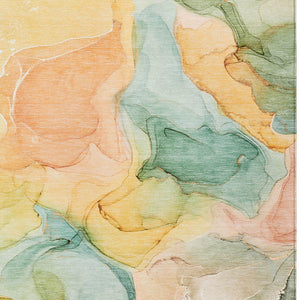 Homeroots 3' X 5' Blue Abstract Washable Non Skid Indoor Outdoor Area Rug Blue Polyester 559481