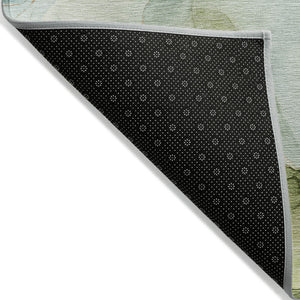 Homeroots 3' X 5' Blue Abstract Washable Non Skid Indoor Outdoor Area Rug Blue Polyester 559481