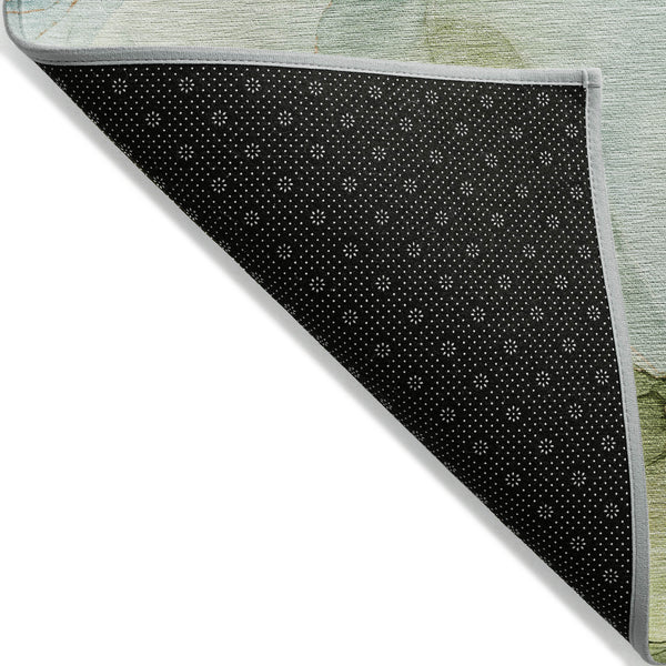 Homeroots 9' X 12' Blue Abstract Washable Non Skid Indoor Outdoor Area Rug Blue Polyester 559485