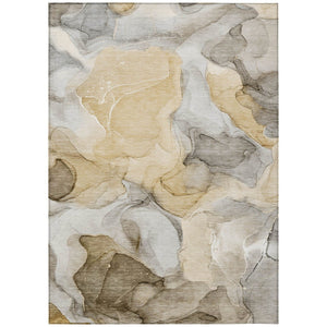 HomeRoots 5' Blue Abstract Washable Area Rug - Durable, Non-Skid, Stylish for Indoor & Outdoor Spaces 9' X 12' 559494