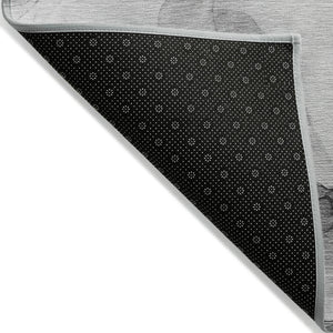 Homeroots 3' X 5' Gray Abstract Washable Non Skid Indoor Outdoor Area Rug Gray Polyester 559499