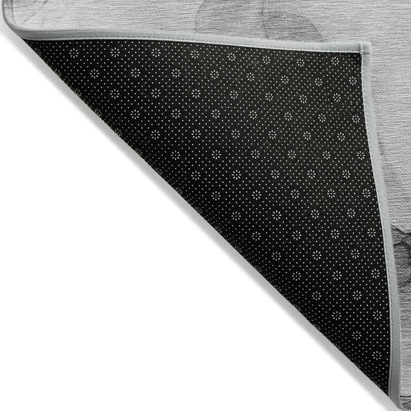 Homeroots 3' X 5' Gray Abstract Washable Non Skid Indoor Outdoor Area Rug Gray Polyester 559499