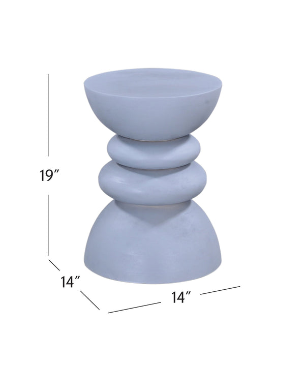 Basset Mirror Cloud Accent Table: Vibrant Sky Blue Faux Plaster Design For A Modern And Playful Living Space Blue Wood 5595-lr-223