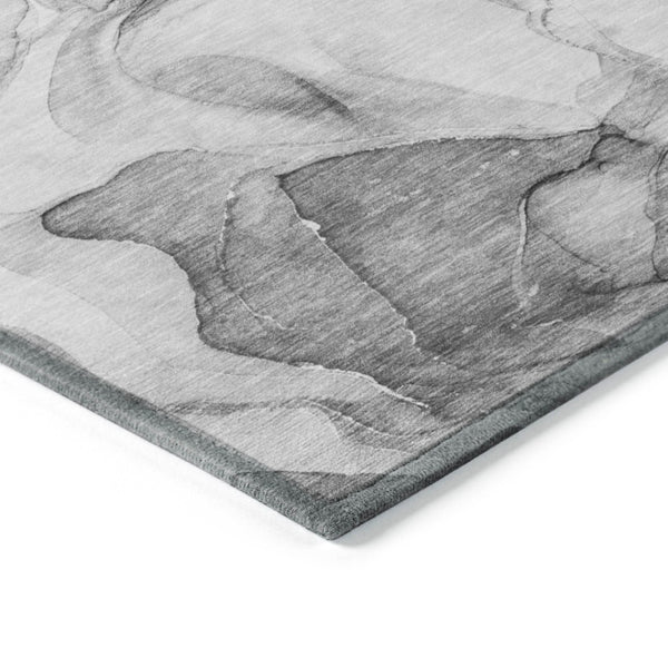 HomeRoots 5' Blue Abstract Washable Area Rug - Durable, Non-Skid, Stylish for Indoor & Outdoor Spaces 8' Round 559501