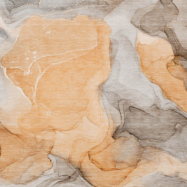 Homeroots 3' X 5' Orange Abstract Washable Non Skid Indoor Outdoor Area Rug Orange Polyester 559517