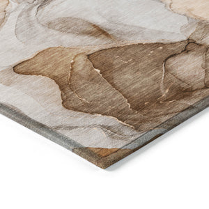 Homeroots 3' X 5' Orange Abstract Washable Non Skid Indoor Outdoor Area Rug Orange Polyester 559517