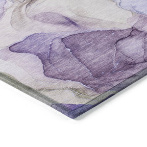 HomeRoots 5' Blue Abstract Washable Area Rug - Durable, Non-Skid, Stylish for Indoor & Outdoor Spaces 8' X 10' 559529