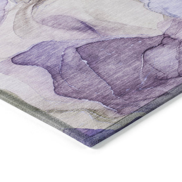 HomeRoots 5' Blue Abstract Washable Area Rug - Durable, Non-Skid, Stylish for Indoor & Outdoor Spaces 8' X 10' 559529