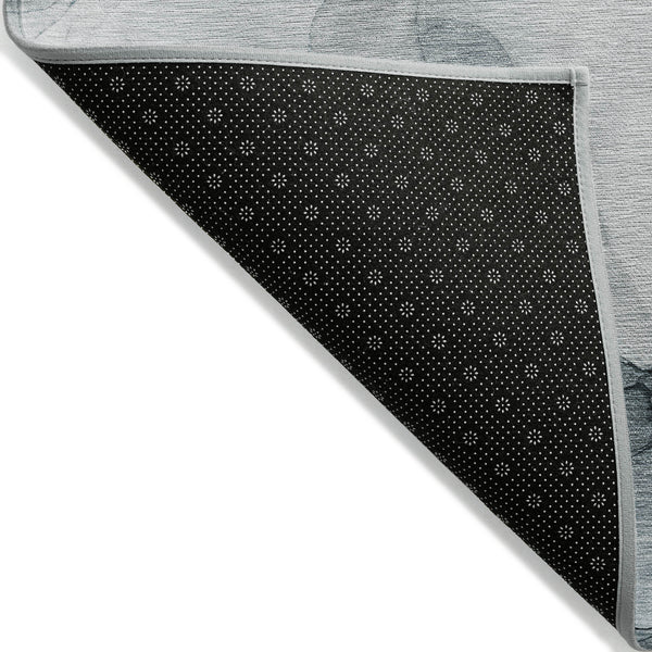 Homeroots 8' Runner Teal Abstract Washable Non Skid Indoor Outdoor Runner Rug Teal Polyester 559533