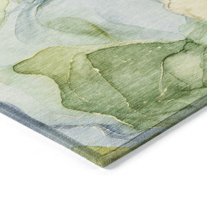 Homeroots 3' X 5' Yellow Abstract Washable Non Skid Indoor Outdoor Area Rug Yellow Polyester 559544