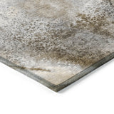 Homeroots 8' Runner Beige Abstract Washable Non Skid Indoor Outdoor Runner Rug Beige Polyester 559551