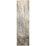 Homeroots 8' Runner Beige Abstract Washable Non Skid Indoor Outdoor Runner Rug Beige Polyester 559551