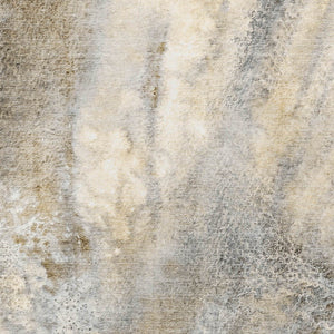 Homeroots 3' X 5' Beige Abstract Washable Non Skid Indoor Outdoor Area Rug Beige Polyester 559553