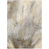 Homeroots 3' X 5' Beige Abstract Washable Non Skid Indoor Outdoor Area Rug Beige Polyester 559553