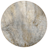 Homeroots 8' Round Beige Round Abstract Washable Non Skid Indoor Outdoor Area Rug Beige Polyester 559555