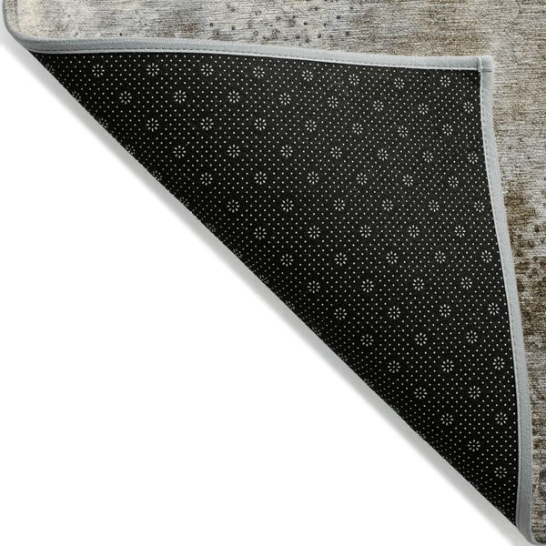 HomeRoots 5' Beige Abstract Washable Indoor Outdoor Area Rug - Durable, Stain-Resistant, Non-Skid Design 8' X 10' 559556