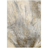 Homeroots 8' X 10' Beige Abstract Washable Non Skid Indoor Outdoor Area Rug Beige Polyester 559556