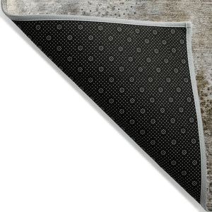 Homeroots 5' Beige Abstract Washable Non-skid Area Rug - Elegant, Stain Resistant, Perfect For Indoor & Outdoor Use 9' X 12' Polyester 559557