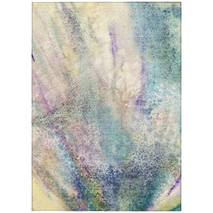 HomeRoots 5' Beige Abstract Washable Indoor Outdoor Area Rug - Durable, Stain-Resistant, Non-Skid Design 5' X 8' 559563