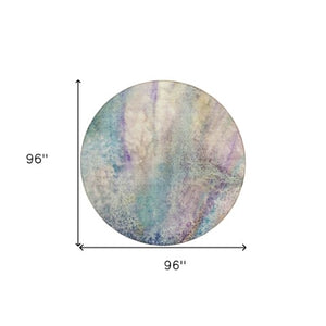 Homeroots 5' Beige Abstract Washable Non-skid Area Rug - Elegant, Stain Resistant, Perfect For Indoor & Outdoor Use 8' Round Polyester 559564