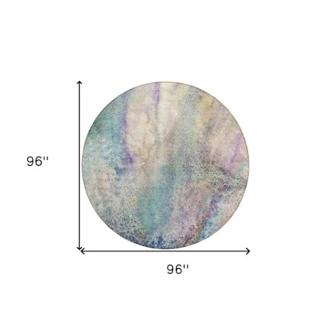 Homeroots 5' Beige Abstract Washable Non-skid Area Rug - Elegant, Stain Resistant, Perfect For Indoor & Outdoor Use 8' Round Polyester 559564