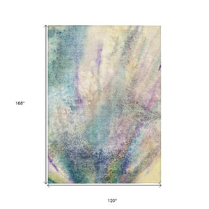 Homeroots 5' Beige Abstract Washable Non-skid Area Rug - Elegant, Stain Resistant, Perfect For Indoor & Outdoor Use 10' X 14' Polyester 559567