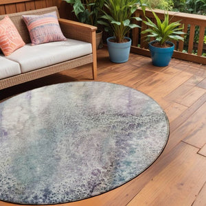 Homeroots 5' Beige Abstract Washable Non-skid Area Rug - Elegant, Stain Resistant, Perfect For Indoor & Outdoor Use 8' Round Polyester 559582