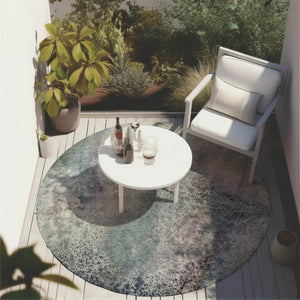 Homeroots 5' Beige Abstract Washable Non-skid Area Rug - Elegant, Stain Resistant, Perfect For Indoor & Outdoor Use 8' Round Polyester 559582