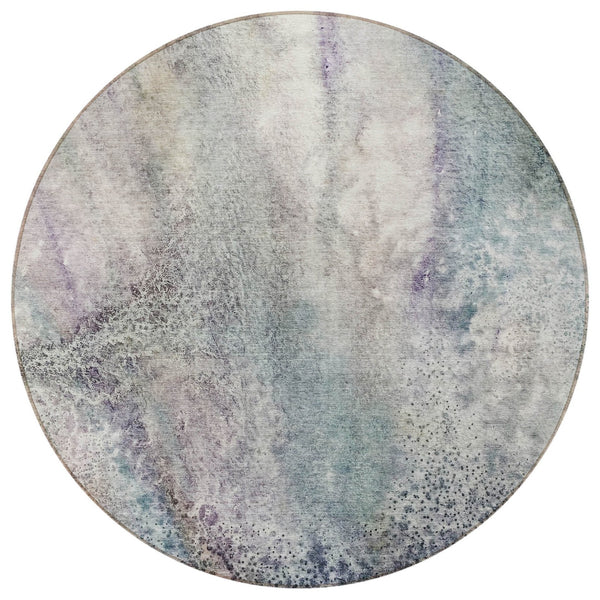 Homeroots 5' Beige Abstract Washable Non-skid Area Rug - Elegant, Stain Resistant, Perfect For Indoor & Outdoor Use 8' Round Polyester 559582