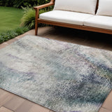 Homeroots 8' X 10' Ivory Abstract Washable Non Skid Indoor Outdoor Area Rug Ivory Polyester 559583