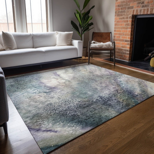 Homeroots 5' Beige Abstract Washable Non-skid Area Rug - Elegant, Stain Resistant, Perfect For Indoor & Outdoor Use 10' X 14' Polyester 559585