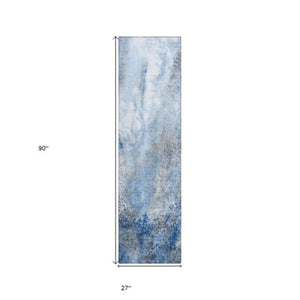 Homeroots 5' Beige Abstract Washable Non-skid Area Rug - Elegant, Stain Resistant, Perfect For Indoor & Outdoor Use Navy Polyester 559587