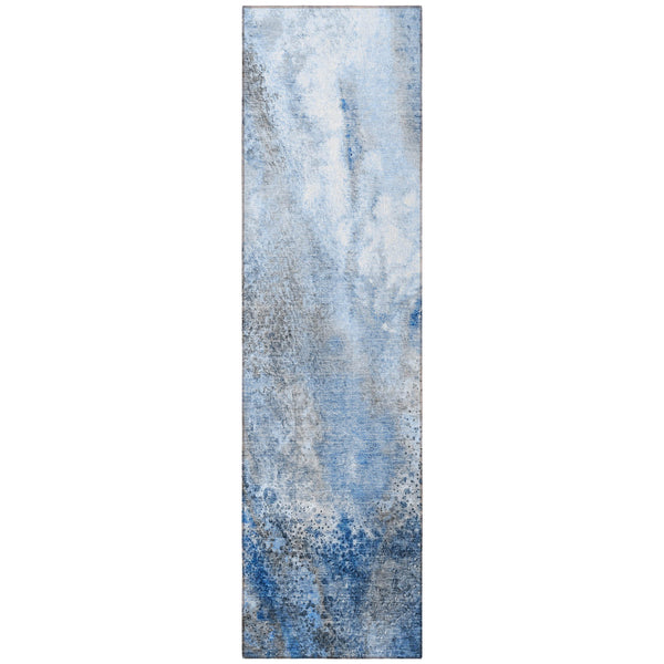 Homeroots 5' Beige Abstract Washable Non-skid Area Rug - Elegant, Stain Resistant, Perfect For Indoor & Outdoor Use Navy Polyester 559587