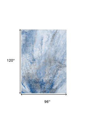 Homeroots 5' Beige Abstract Washable Non-skid Area Rug - Elegant, Stain Resistant, Perfect For Indoor & Outdoor Use 8' X 10' Polyester 559592