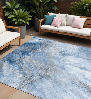 Homeroots 5' Beige Abstract Washable Non-skid Area Rug - Elegant, Stain Resistant, Perfect For Indoor & Outdoor Use 8' X 10' Polyester 559592