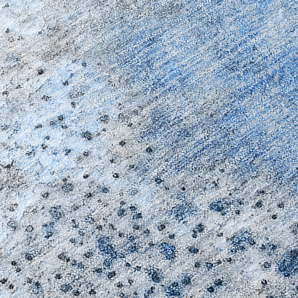 Homeroots 10' X 14' Ivory Blue And Gray Abstract Washable Non Skid Indoor Outdoor Area Rug Navy Polyester 559594