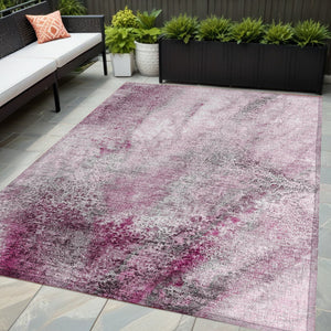Homeroots 5' Beige Abstract Washable Non-skid Area Rug - Elegant, Stain Resistant, Perfect For Indoor & Outdoor Use 5' X 8' Polyester 559599