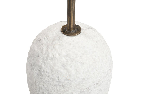 Basset Mirror Aeirith Accent Table - Modern Sophistication With Unique Live-edge White Marble & Antique Brass Finish White Stone,Metal 5596-lr-223