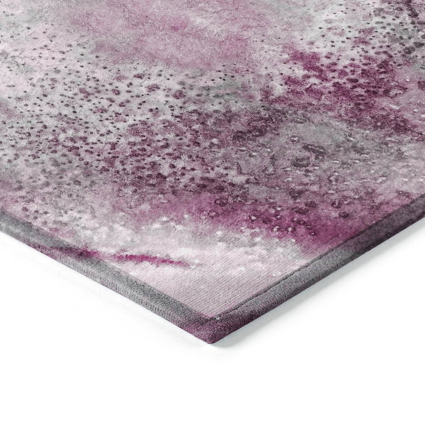 HomeRoots 5' Beige Abstract Washable Indoor Outdoor Area Rug - Durable, Stain-Resistant, Non-Skid Design 8' Round 559600