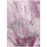 Homeroots 8' X 10' Pink Abstract Washable Non Skid Indoor Outdoor Area Rug Pink Polyester 559601