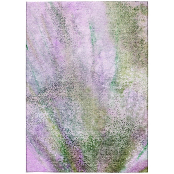HomeRoots 5' Beige Abstract Washable Indoor Outdoor Area Rug - Durable, Stain-Resistant, Non-Skid Design 5' X 8' 559608