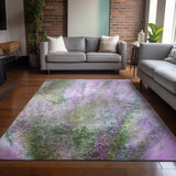 Homeroots 5' X 8' Purple Abstract Washable Non Skid Indoor Outdoor Area Rug Purple Polyester 559608